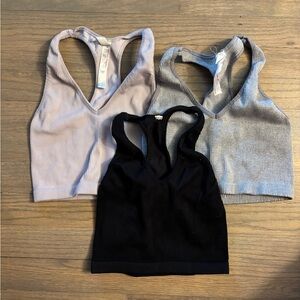 Free people movement pack of threeWomen's Ribbed Tank Top -Black, Gray, lavender